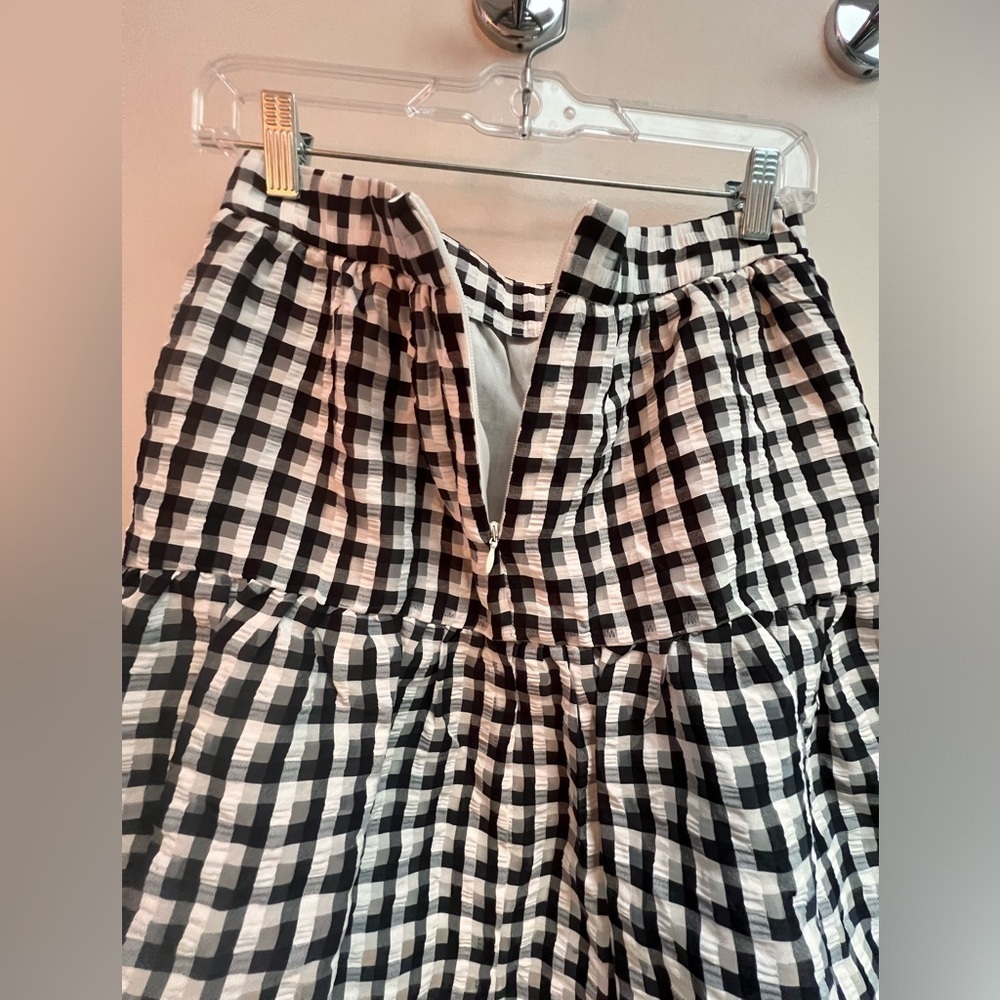 TOPSHOP Women’s Black and White Gingham Checked Mini Skirt - Size 4 - Picture 5 of 9